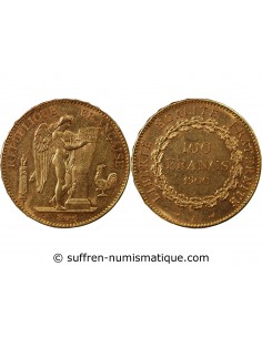 GENIE - 100 FRANCS OR 1900 "Dieu protège la France"﻿