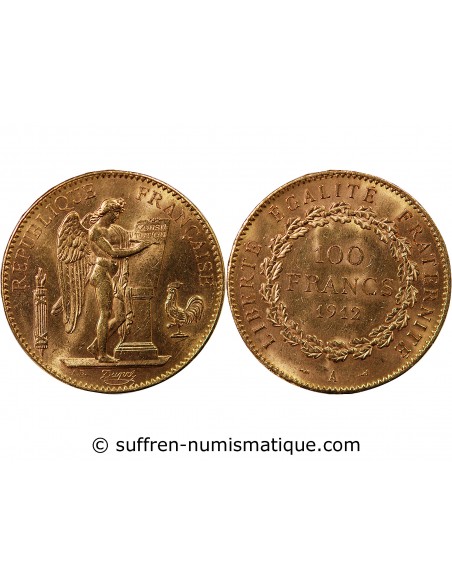 GENIE - 100 FRANCS OR 1912 "Liberté Egalité Fraternité"﻿"﻿