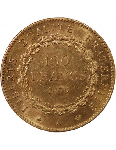 GENIE - 100 FRANCS OR 1879 "Dieu protège la France"﻿