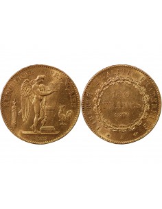 GENIE - 100 FRANCS OR 1879 "Dieu protège la France"﻿ 2
