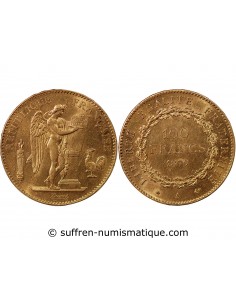 GENIE - 100 FRANCS OR 1879 "Dieu protège la France"﻿