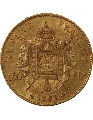 NAPOLEON III - ﻿100 FRANCS OR 1862 BB STRASBOURG