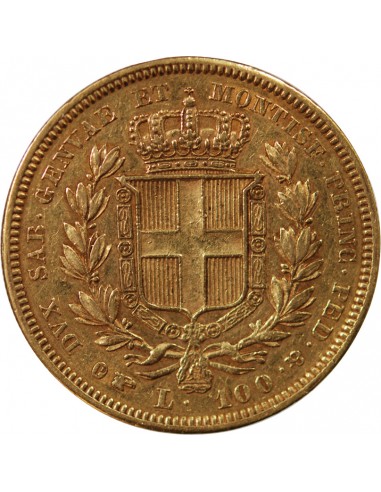 ITALIE, SARDAIGNE, CHARLES ALBERT - 100 LIRE OR, 1834 P TURIN, AIGLE