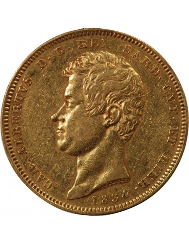 ITALIE, SARDAIGNE, CHARLES ALBERT - 100 LIRE OR, 1834 P TURIN, AIGLE