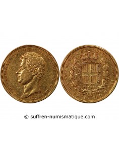 ITALIE, SARDAIGNE, CHARLES ALBERT - 100 LIRE OR, 1834 P TURIN, AIGLE