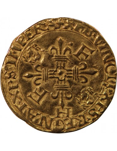 FRANCOIS Ier - ECU D'OR AUX SALAMANDRES - 1540/1547, H LA ROCHELLE