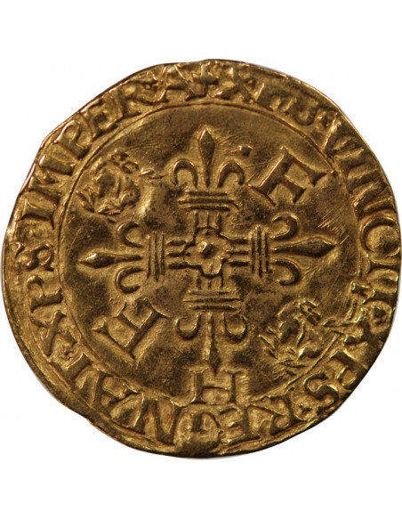 FRANCOIS Ier - ECU D'OR AUX SALAMANDRES - 1540/1547, H LA ROCHELLE