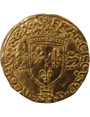 FRANCOIS Ier - ECU D'OR AUX SALAMANDRES - 1540/1547, H LA ROCHELLE