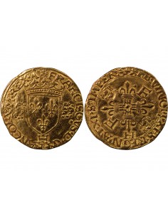 FRANCOIS Ier - ECU D'OR AUX SALAMANDRES - 1540/1547, H LA ROCHELLE 2