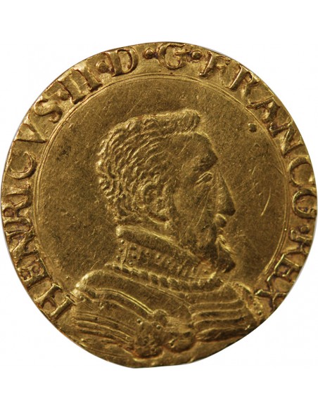 HENRI II, BUSTE A - DOUBLE HENRI D'OR - 1557, B ROUEN
