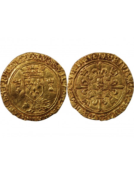 LOUIS XII - ECU D'OR AUX PORCS-EPICS DE BRETAGNE - 1498 / 1515 NANTES