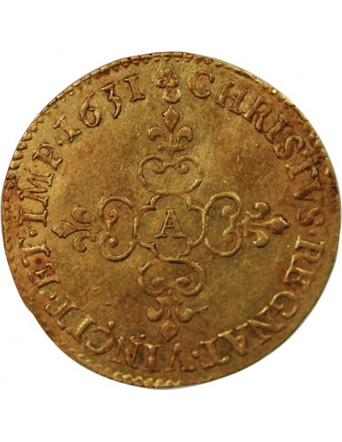 LOUIS XIII - ECU D'OR AU SOLEIL - 1631, A PARIS
