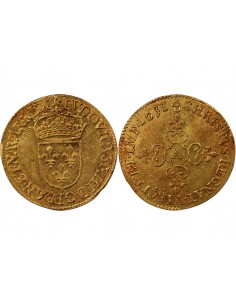 LOUIS XIII - ECU D'OR AU SOLEIL - 1631, A PARIS 2