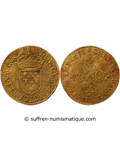 LOUIS XIII - ECU D'OR AU SOLEIL - 1631, A PARIS