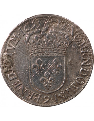 LOUIS XIV - ECU A LA MECHE LONGUE - 1653 9 RENNES
