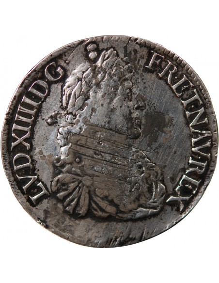 LOUIS XIV - ECU AU BUSTE JUVENILE - 1673 9 RENNES