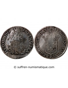 LOUIS XIV - ECU AU BUSTE JUVENILE - 1673 9 RENNES