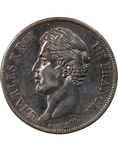 CHARLES X - 5 FRANCS ARGENT 1827 T NANTES