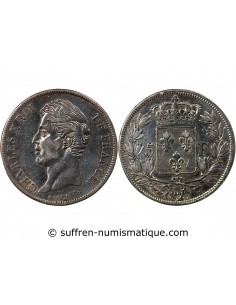 CHARLES X - 5 FRANCS ARGENT 1827 T NANTES