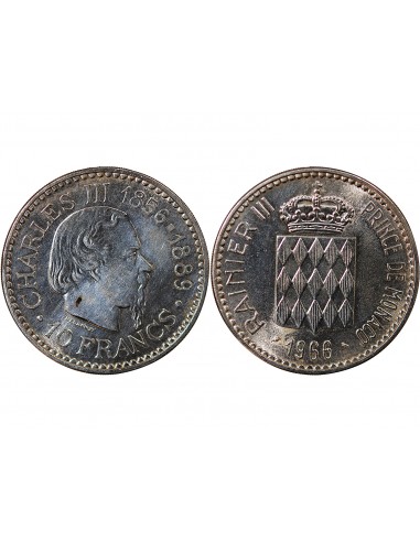 Monaco Rainier III de Monaco 10 francs Argent 1966