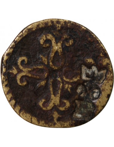 FRANCE, POIDS MONETAIRE - 2 PISTOLES ITALIE - CONTREMARQUE DE JACQUES PLATEL A BEAUVAIS, Ap. 1650.