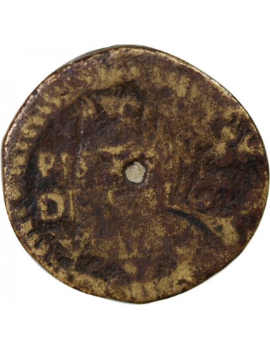 FRANCE, POIDS MONETAIRE - 2 PISTOLES ITALIE - CONTREMARQUE DE JACQUES PLATEL A BEAUVAIS, Ap. 1650.