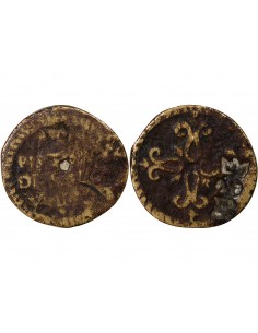 FRANCE, POIDS MONETAIRE - 2 PISTOLES ITALIE - CONTREMARQUE DE JACQUES PLATEL A BEAUVAIS, Ap. 1650. 2