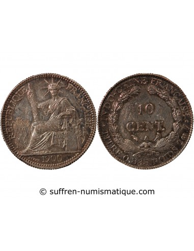 INDOCHINE FRANCAISE - 10 CENTIMES ARGENT - 1900