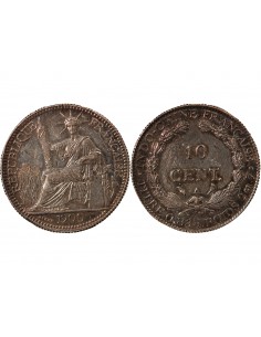 INDOCHINE FRANCAISE - 10 CENTIMES ARGENT - 1900 2