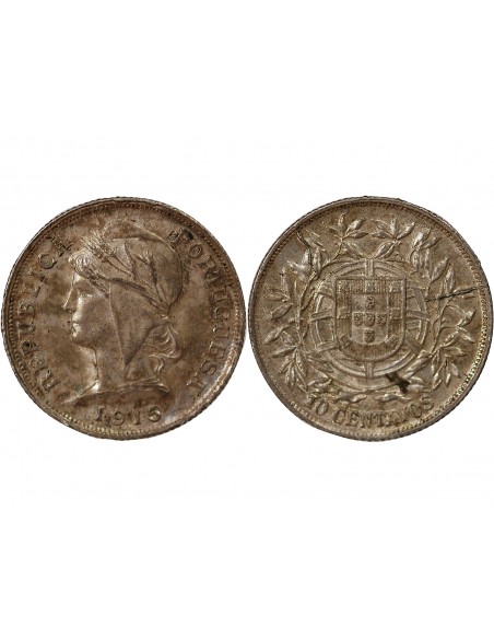 PORTUGAL - 10 CENTAVOS ARGENT - 1915, LISBONNE