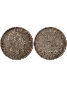 ITALIE, VICTOR EMMANUEL II - 20 CENTESIMI ARGENT 1863 M MILAN 2