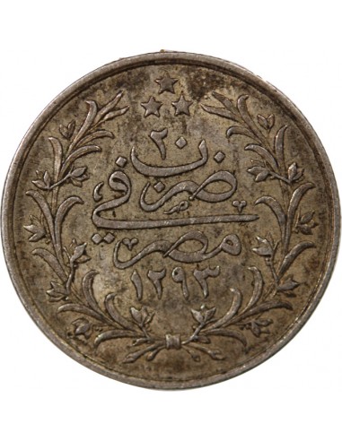 OTTOMAN, KHEDIVAT D'EGYPTE, ABDUL HAMID II - 2 QIRSH ARGENT - 1293/20 (1894-1895), W BERLIN
