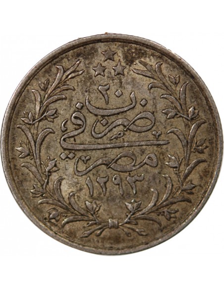 OTTOMAN, KHEDIVAT D'EGYPTE, ABDUL HAMID II - 2 QIRSH ARGENT - 1293/20 (1894-1895), W BERLIN