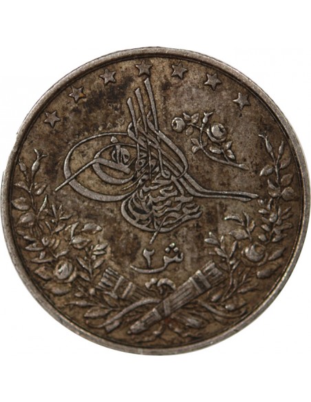 OTTOMAN, KHEDIVAT D'EGYPTE, ABDUL HAMID II - 2 QIRSH ARGENT - 1293/20 (1894-1895), W BERLIN