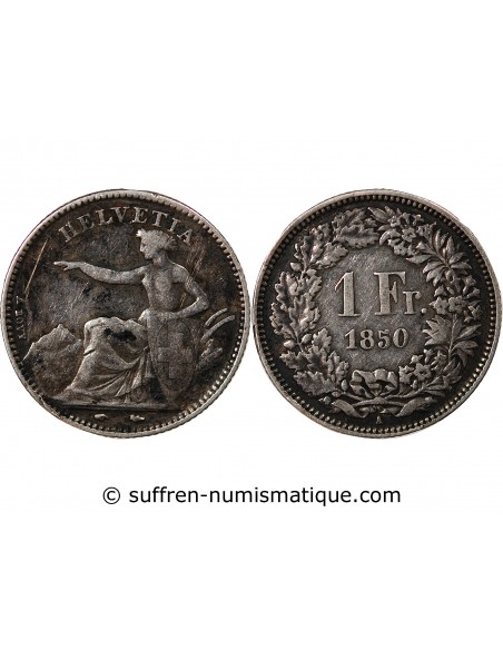 SUISSE - 1 FRANC ARGENT 1850