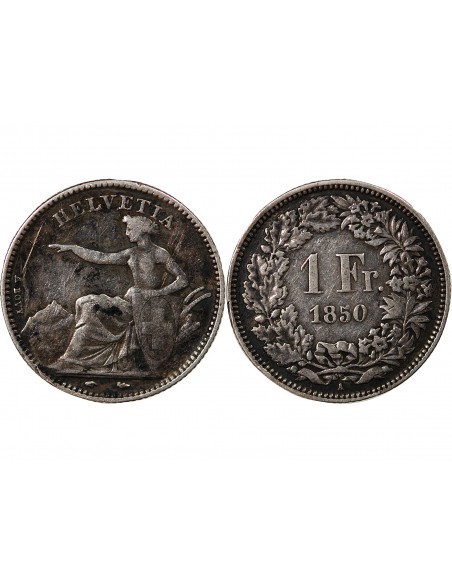 SUISSE - 1 FRANC ARGENT 1850