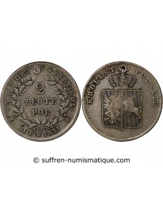 POLOGNE, INSURRECTION DE NOVEMBRE - 2 ZLOTE ARGENT - 1831