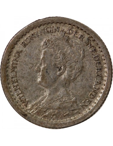 PAYS-BAS, WILHELMINA - 10 CENTS - ARGENT 1917
