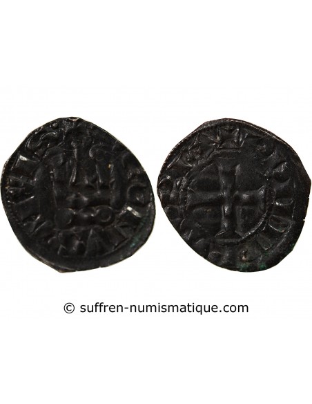 PHILIPPE III / IV - DENIER TOURNOIS à l'O rond 1280 / 1310