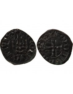 PHILIPPE III / IV - DENIER TOURNOIS à l'O rond 1280 / 1310 2