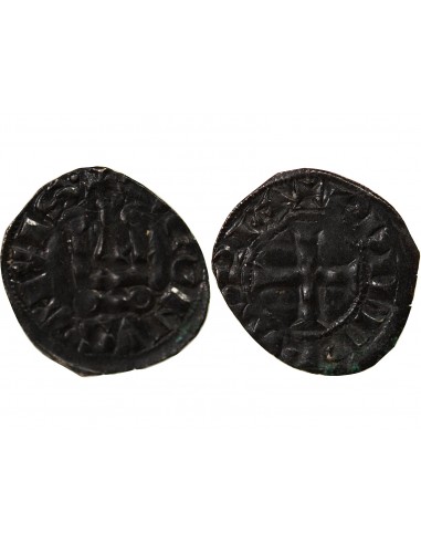 PHILIPPE III / IV - DENIER TOURNOIS à l'O rond 1280 / 1310