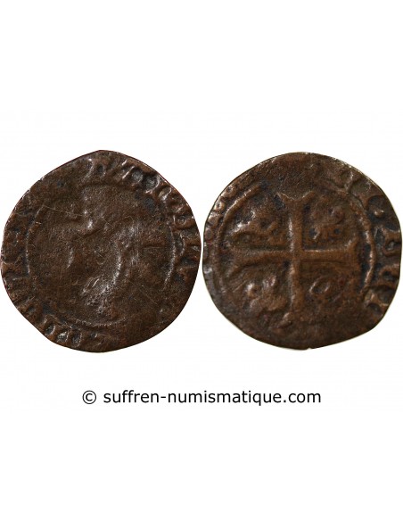 CHARLES VIII - LIARD AU DAUPHIN, 2e TYPE - 1488-1498