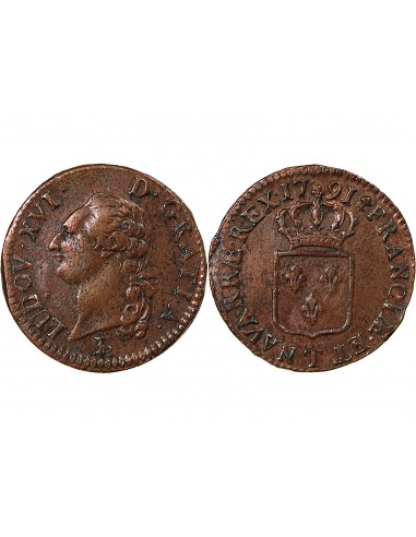 LOUIS XVI - SOL A L'ECU - 1791, T NANTES, R