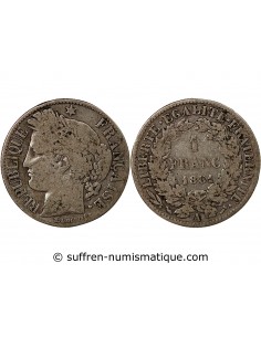 CERES ﻿- 1 FRANC ARGENT - 1881, A PARIS