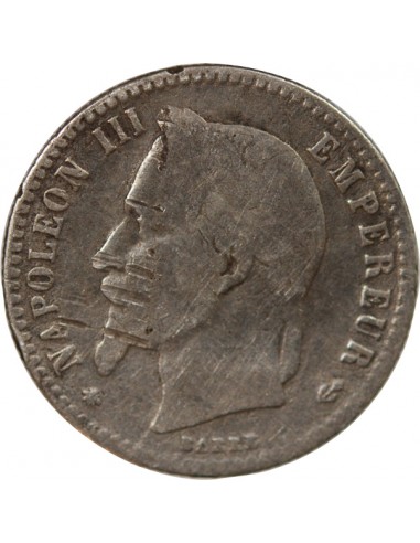 NAPOLEON III, TÊTE LAURÉE - 50 CENTIMES ARGENT - 1867, A PARIS