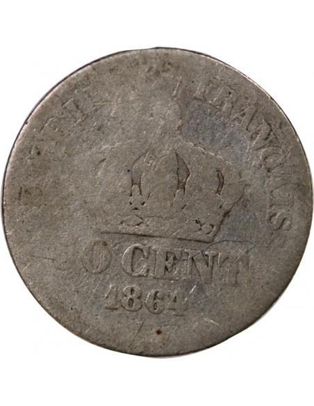 NAPOLEON III - 50 CENTIMES ARGENT - 1864, BB STRASBOURG, CONTREMARQUE SEDAN