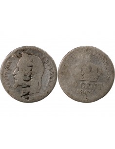 NAPOLEON III - 50 CENTIMES ARGENT - 1864, BB STRASBOURG, CONTREMARQUE SEDAN 2