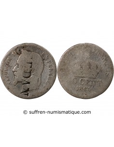 NAPOLEON III - 50 CENTIMES ARGENT - 1864, BB STRASBOURG, CONTREMARQUE SEDAN