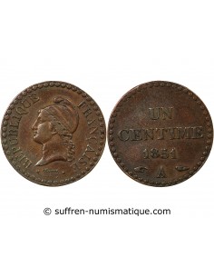 IIe REPUBLIQUE - CENTIME DUPRÉ - 1851, A PARIS