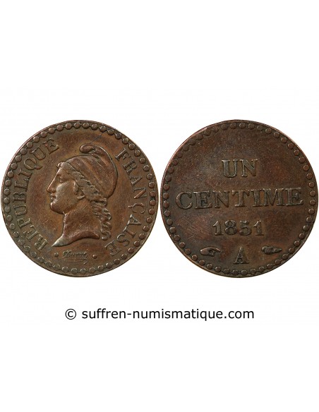 IIe REPUBLIQUE - CENTIME DUPRÉ - 1851, A PARIS